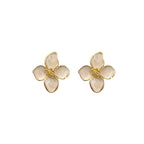 White Enamel Oil Flower Earrings for Women Party Elegant Metal Temperament Floral Drop Earrings Party Plant Sweet Jewelry