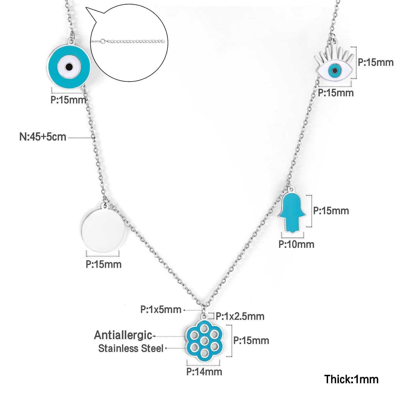 Evil Eye Pendant Necklaces For Women Girls Trending Gold Plated Layer Chain Choker Necklace Jewelry Birthday Gifts Free Shipping