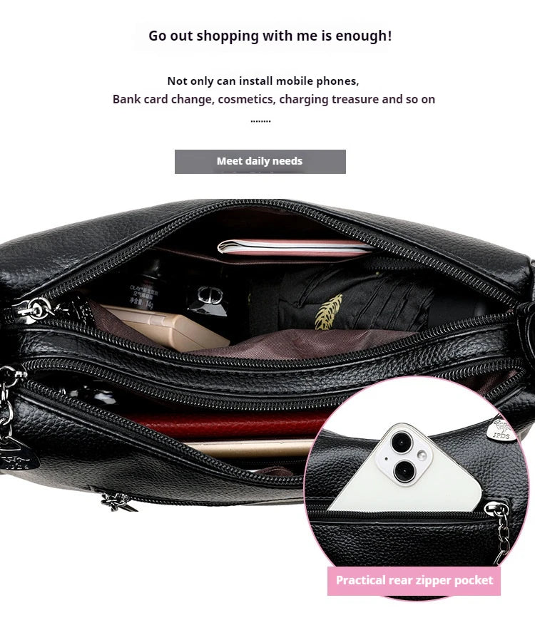 Ladies' tote bag, mom bag, large-capacity, versatile single-shoulder crossbody bag, simple commuting and casual bag