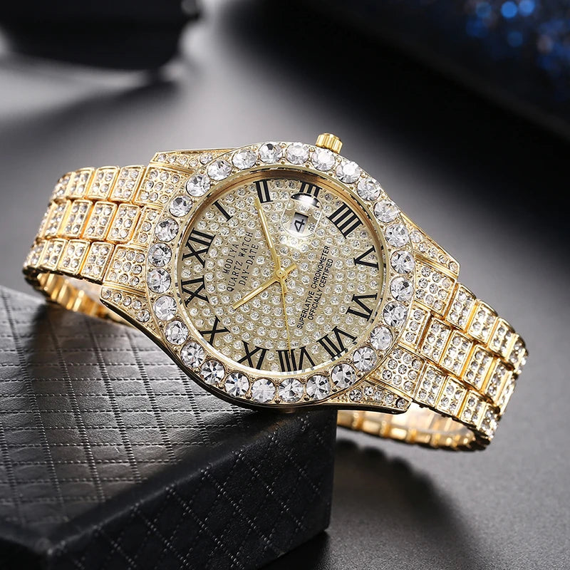 Luxury Ladies Watch With High End Feel Fashionable And Trendy Calendar Roman Starry Sky Diamond Studded Quartz Watch
