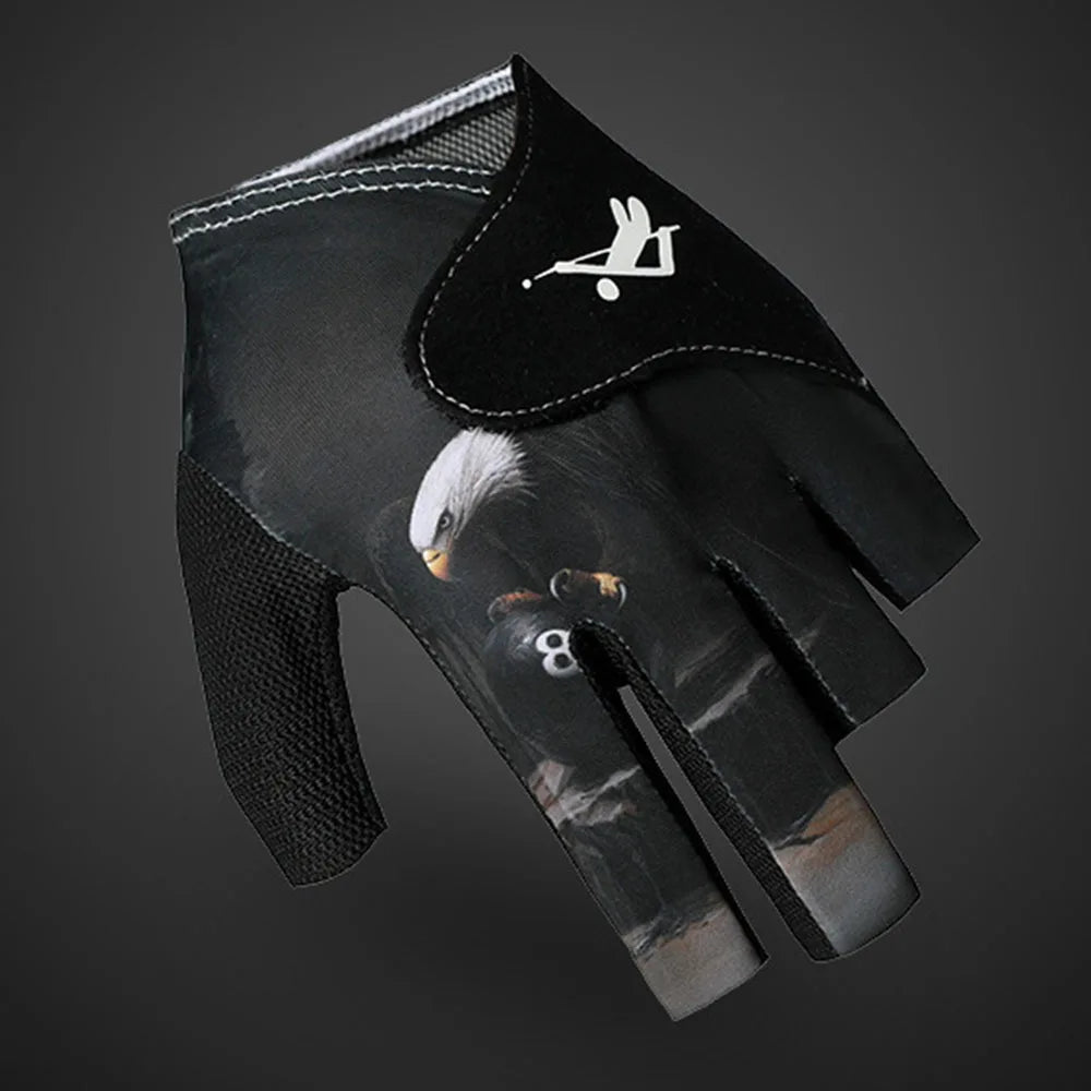 Portable Left Hand Billiards Glove Elastic Non Slip Half Fingers Glove Breathable Billiard Training Gloves Fitness Accessories