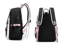 School Backpacks for Young Boys Girls Bagpack College Students Kawaii School Bag Harajuku Fashion Travel Rucksack Black Pink Bag