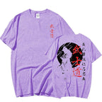 Japan Samurai Spirit T Shirts for Men Japanese Style Back Print Loose Oversized Tops T-shirt Bushido Male Gifts Tee