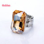Personality Elegant Big Ring for Women 7 Colors Big Resin Stone Fashion Elastic Stretch Finger Rings Jewelry Christmaswholesale