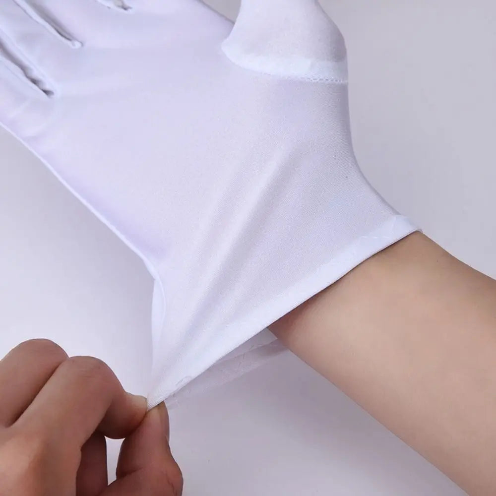 New Soft White Cotton Gloves Thin Hand Moisturising Formal Cotton Gloves Etiquette Jewelry Inspection Driving Gloves