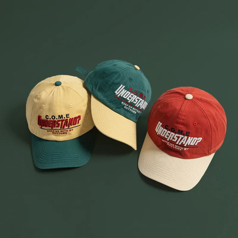 Baseball Cap New Spring Summer Large Head Size Embroidered Color Block Versatile Sports Daily Trendy Parent Kid Women Boys