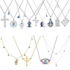 Exquisite Gold Fatima's Hand Necklace 925 Silver Original Devil's Eye Cross Bead Necklace Women Jewelry Luxury Friend Fine Gifts