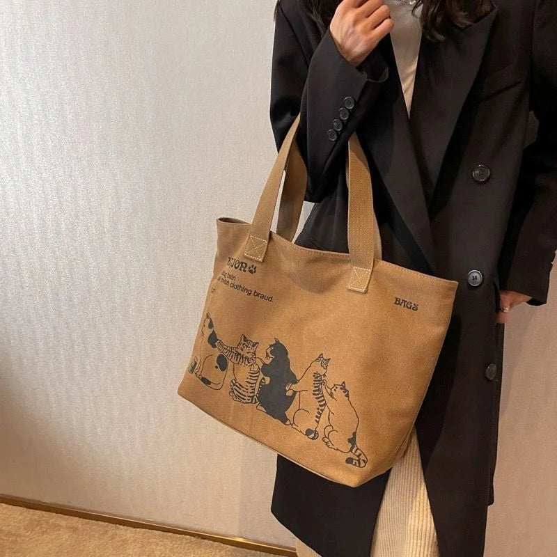 Tote Bag Women's Fashionable Canvas Tote Bag Spacious Durable Shoulder Bag with Zipper Closure Classic Design for Work