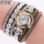 Gorgeous Women'S Diamond Inlaid Watch Retro Sparkling Crystal Bracelet Multiple Exquisite Dials Simulated Quartz Watch For Women