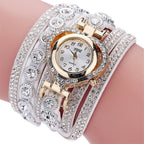 Gorgeous Women'S Diamond Inlaid Watch Retro Sparkling Crystal Bracelet Multiple Exquisite Dials Simulated Quartz Watch For Women