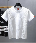 Embroidered Short-sleeved T-shirt for Men Summer New Casual Versatile Half-sleeved Undershirt