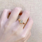 Real 14k Gold Diamond Ring for Women To Join Party Peridot Gemstone Anillos De Wedding Diamante Engagement Jewelry Fine Ring Box