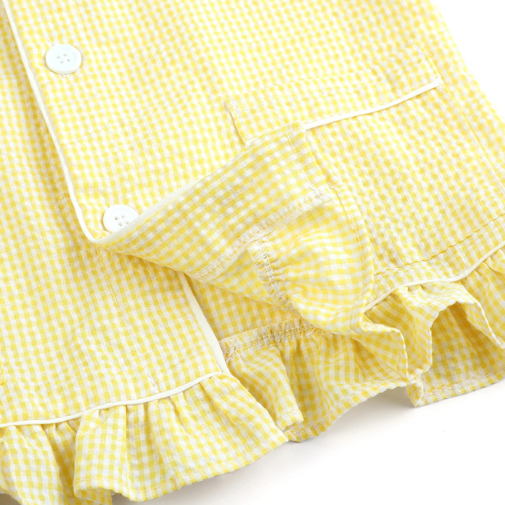 Wholesale 1-12 Years Kids Pyjamas 100% Cotton Plaid Seersucker Soft Sibling Outfits Pjs Loungewear Baby Boys Girls Pajamas Sets