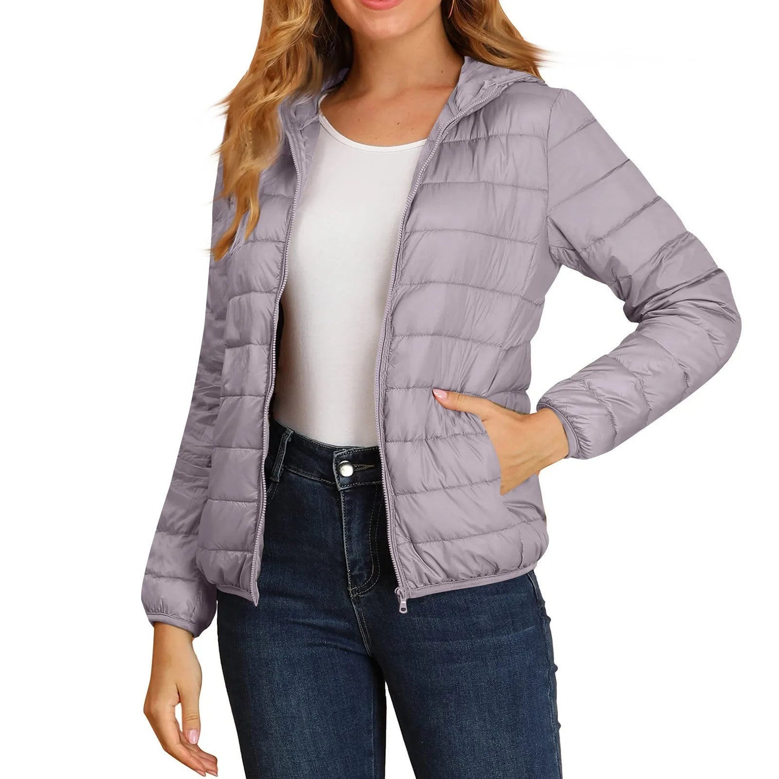 Women Puffer Jacket Plus Size 2025 New Spring Autumn Female Ultra Lightweight Packable Hooded Down Coats