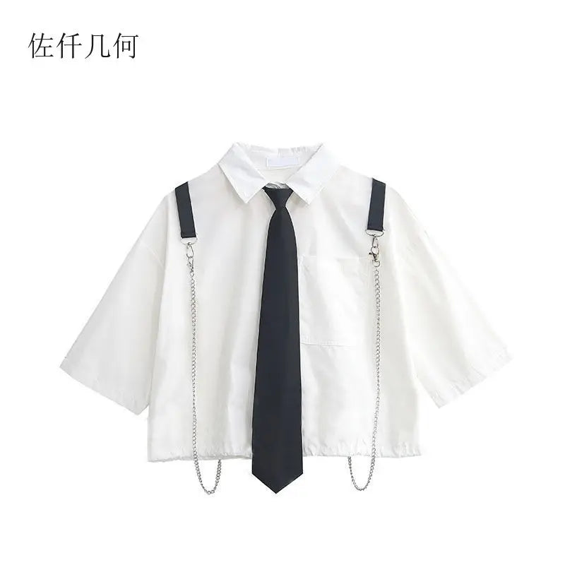 2025 Spring Streetwear Cargo Shorts Sets High Waist Joggers Women 2 Piece Short Sleeve Top with Casual Trousers