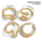 Irregular Geometric Rings For Women Girls Punk Fashion Gold Silver Color Knuckle Joint Ring