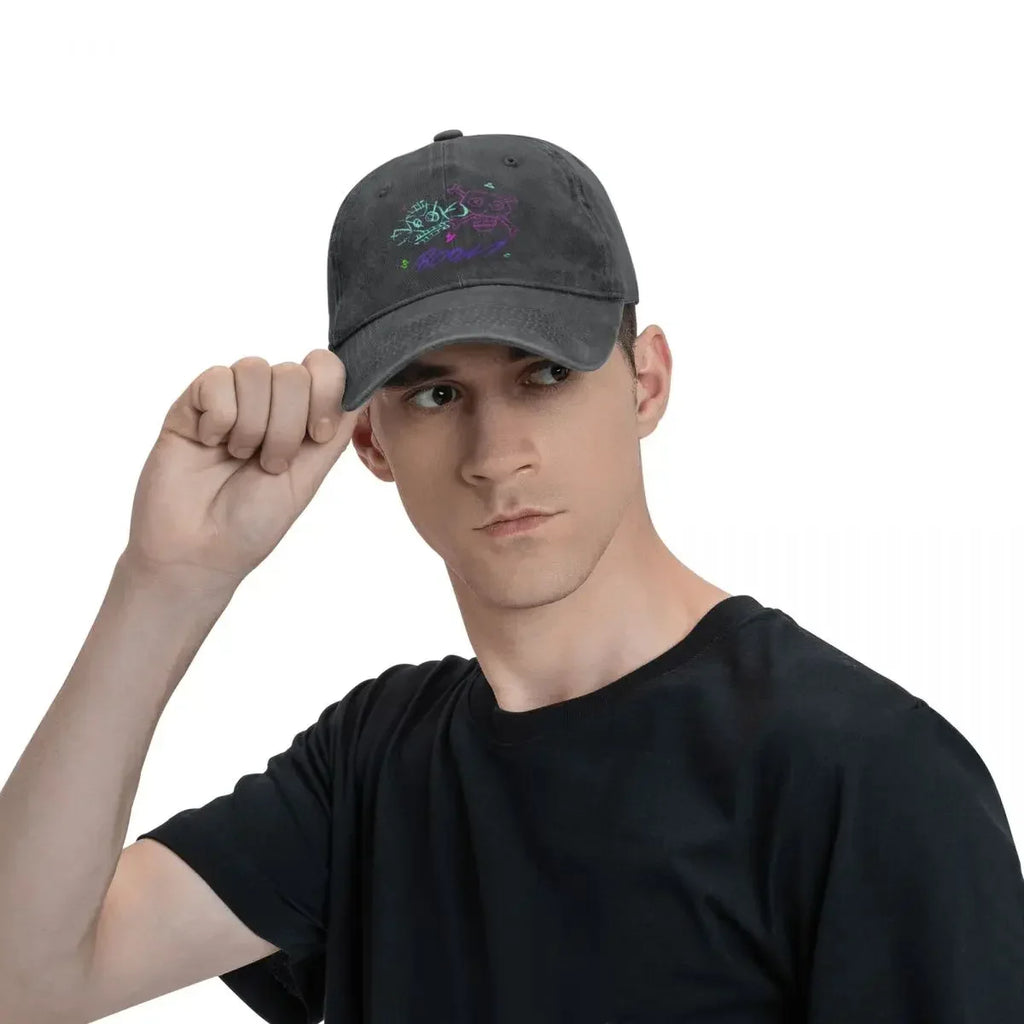 Men's Baseball Cap Jinx Monkey Graffiti Bomb Trucker Snapback Cowboy Caps Dad Hat Arcane League Of Legends LOL Game Golf Hats