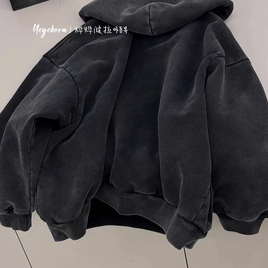 Boys Hooded Sweater Autumn New Children's Retro Trendy Casual Jumper Boys Loose Top 2025