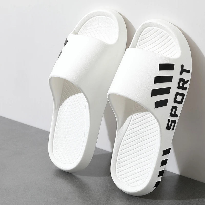 Summer Fashion Slippers For Men Indoor Outdoor Sandals Beach Flip Flop Thick Sole Male Slides Summer Non-Slip Men Shower Slipper