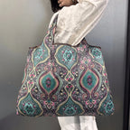 Tote Bag Large Capacity Tote Bag Can Be Reused Portable Eco-Friendly Lightweight Shopping Bag with Printed Pattern Outdoor Foldable Handbag for Camping and Travel