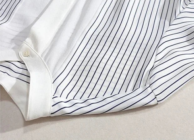 Shirts & Blouses For Women Striped Thin Style Woman Top Button Up Novelty 2025 Cute And Elegant Basic Premium Promotion Xl