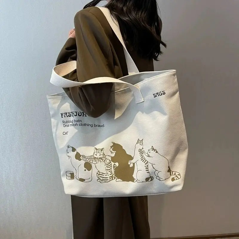Tote Bag Women's Fashionable Canvas Tote Bag Spacious Durable Shoulder Bag with Zipper Closure Classic Design for Work