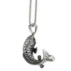 Fortune Koi Fish Necklace for Men Women Good Luck Wealth Retro Jumping Carp Pendant Stainless Steel Jewelry Best Gifts