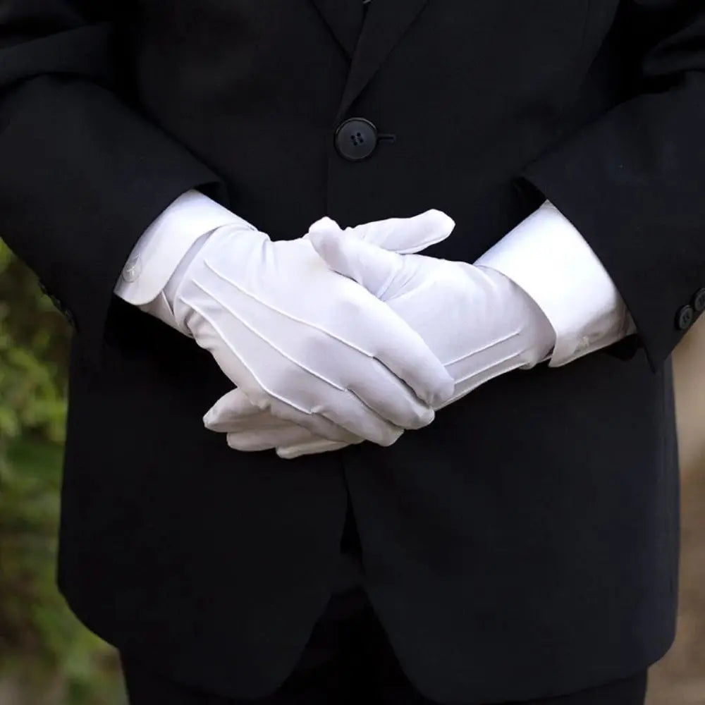 New Soft White Cotton Gloves Thin Hand Moisturising Formal Cotton Gloves Etiquette Jewelry Inspection Driving Gloves