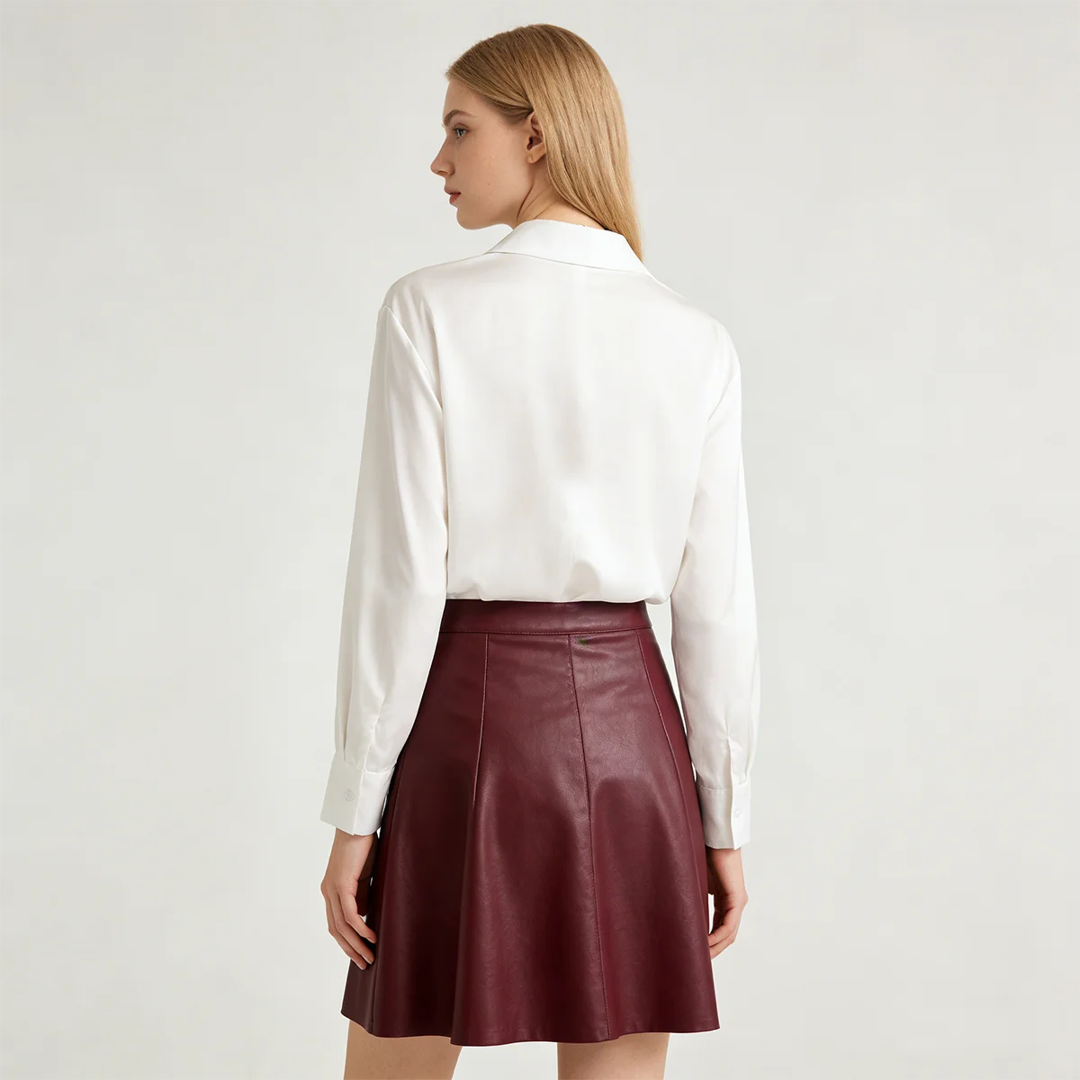 Women's Shirts & Blouses Spring Autumn New Long Sleeve Button Up White Satin Top Thin Office Lady Work Wear Female Clothing Hot