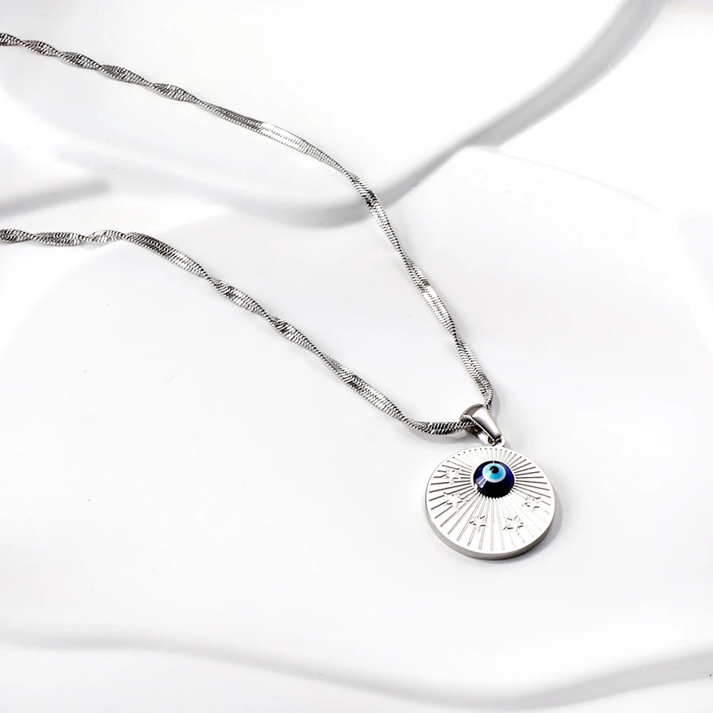 Evil Eye Pendant Necklaces For Women Girls Trending Gold Plated Layer Chain Choker Necklace Jewelry Birthday Gifts Free Shipping