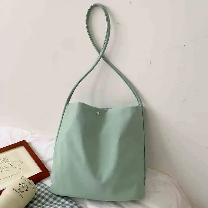 Simple Casual Women's Tote Bags New Large Capacity Commute Shopping One Shoulder Bags Trend All-matched Handheld Cloth Bags