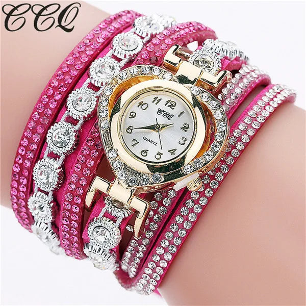 Gorgeous Women'S Diamond Inlaid Watch Retro Sparkling Crystal Bracelet Multiple Exquisite Dials Simulated Quartz Watch For Women