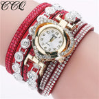 Gorgeous Women'S Diamond Inlaid Watch Retro Sparkling Crystal Bracelet Multiple Exquisite Dials Simulated Quartz Watch For Women