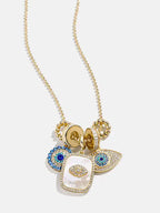 Evil Eye Charm Necklace 18K Gold Plated Stainless Steel Pendant For Women DIY Handmade Christmas Jewelry Gift For Women