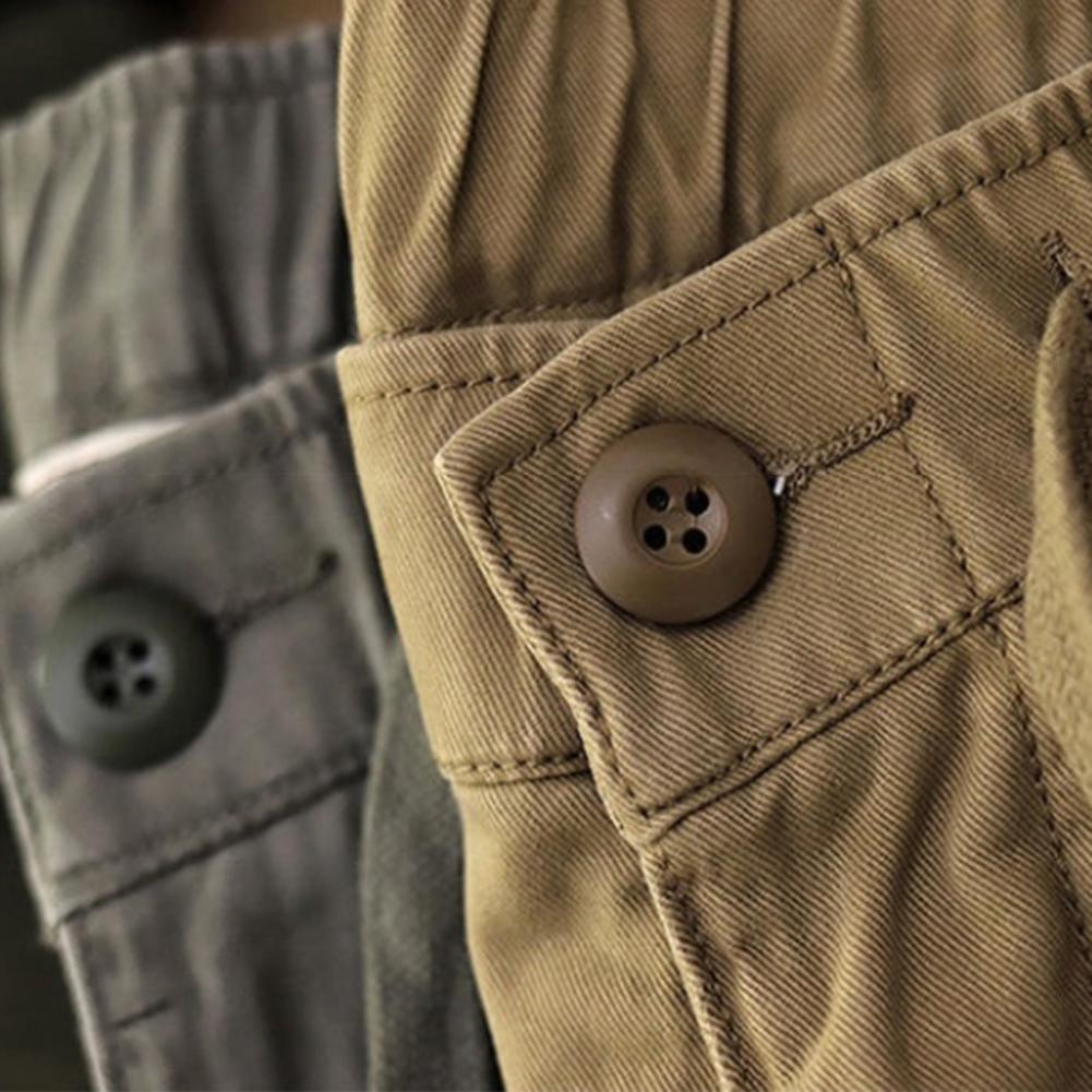 Cargo Pants Trousers for Men 2022 Casual Multi Pockets Stretchy Cuffs Thin Drawstring Elastic Waist Men Fitness Pants