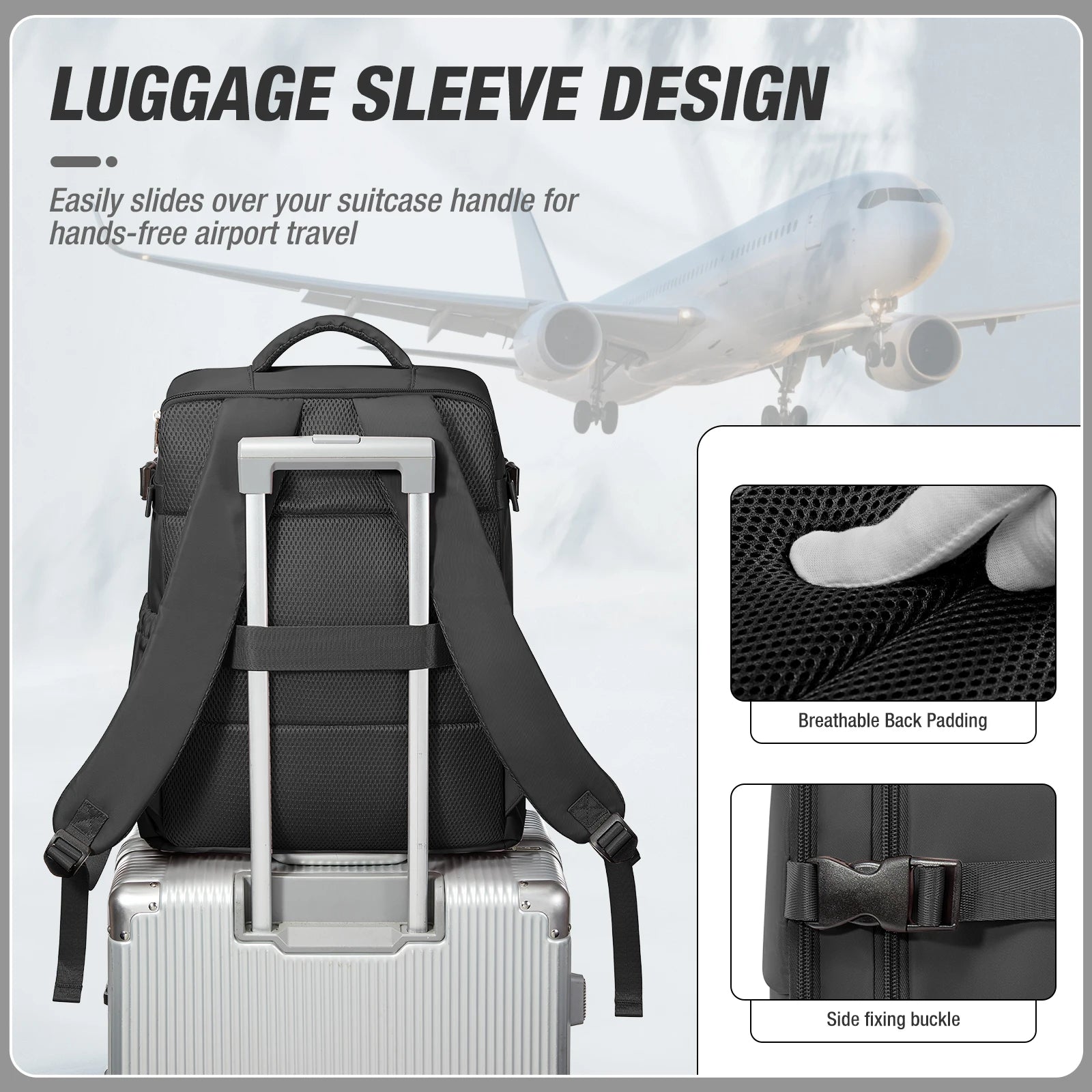 Women Men Hand Luggage Backpack Business College Laptop Travel Backpack Waterproof Carry on mochila viaje cabina avion 40x20x25