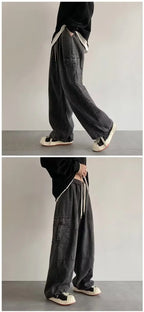New Hip Hop Trend Baggy Cargo Pants for Men Women Japanese Streetwear Style Plus Size Joggers Washed Denim Loose Fit Trousers