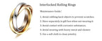 Stainless Steel Interlocked Triple Ring for Women Multi Color Wedding Band Bague Three in One