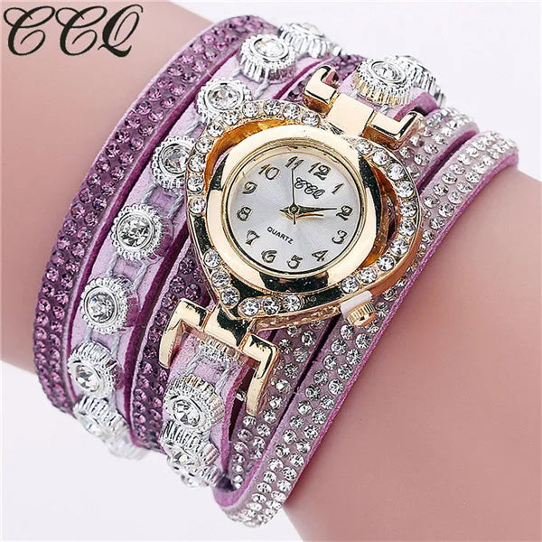 Gorgeous Women'S Diamond Inlaid Watch Retro Sparkling Crystal Bracelet Multiple Exquisite Dials Simulated Quartz Watch For Women