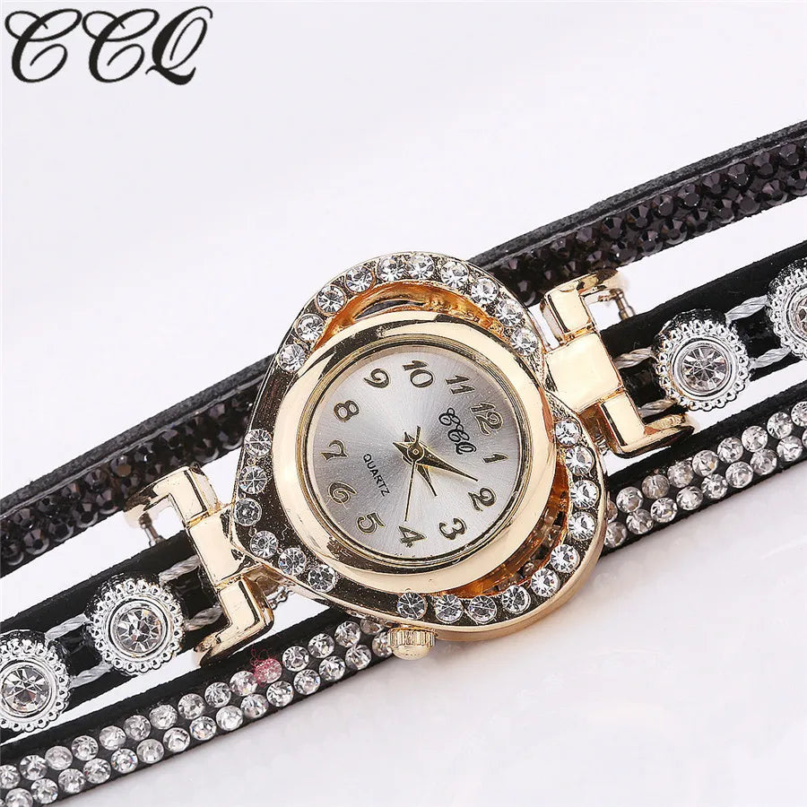 Gorgeous Women'S Diamond Inlaid Watch Retro Sparkling Crystal Bracelet Multiple Exquisite Dials Simulated Quartz Watch For Women