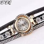 Gorgeous Women'S Diamond Inlaid Watch Retro Sparkling Crystal Bracelet Multiple Exquisite Dials Simulated Quartz Watch For Women