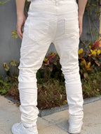 Fashionable Men's Jeans   Cool and Stylish Hip Hop Style Casual Pants   White Cotton Blended Fabric   Breathable and Comfortable