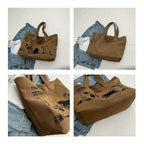 Tote Bag Women's Fashionable Canvas Tote Bag Spacious Durable Shoulder Bag with Zipper Closure Classic Design for Work