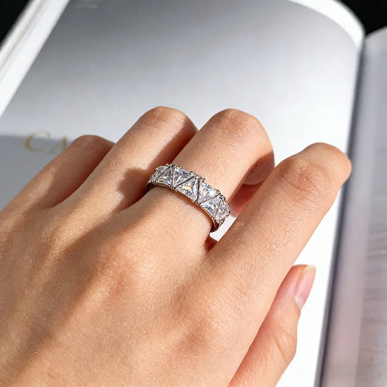 Geometric  Ring Simple Band Versatile Minimalist Hand Fashion Jewelry High-End Fashion for Women Daily Outfit Party Gift