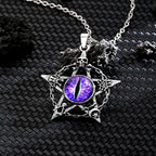 Antique Evil Eye Pendant Necklace For Women Men Creative Punk Hollow Star Colorful Eyeball Connect Choker Chain Jewelry Gifts