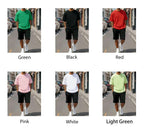 Summer Cotton Street T-Shirt Suit Men Oversize Daily Shorts Gym Loose Sportswear Trendy Hip Hop Clothes Sport Pocket Short Pants