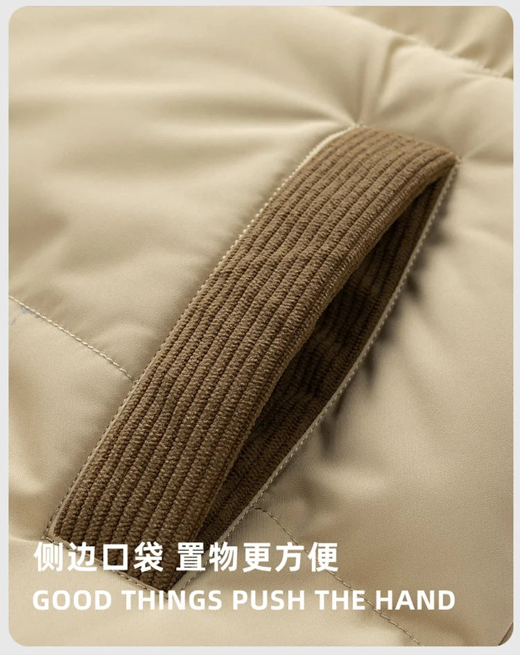 Men’s Winter Puffer Jacket Cotton Padded Warm Hooded Windbreaker Coat Outdoor Casual Thick Parka for Cold Weather Streetwear