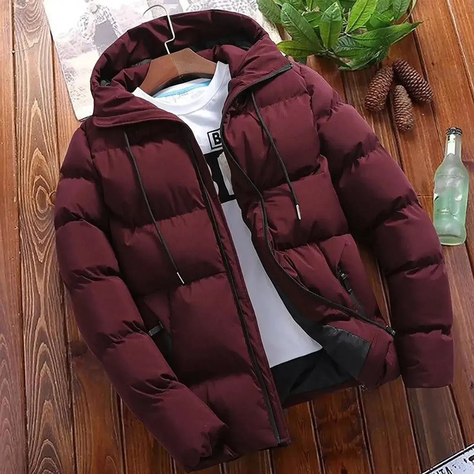 2026Men's Thick Puffer Hooded Jacket  Casual Warm Parkas Business Outfear Winter FashionTrendy Versatile