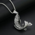 Fortune Koi Fish Necklace for Men Women Good Luck Wealth Retro Jumping Carp Pendant Stainless Steel Jewelry Best Gifts