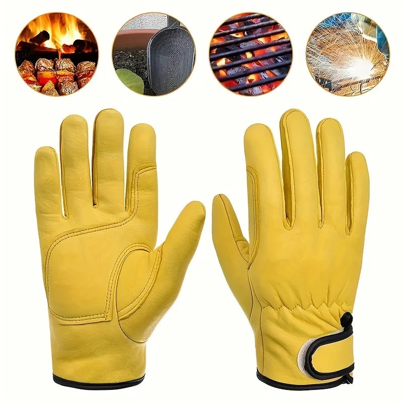 1 pair of work gloves, suitable for gardening, sports, motorcycles, driving, and welding, with soft material and elastic fit